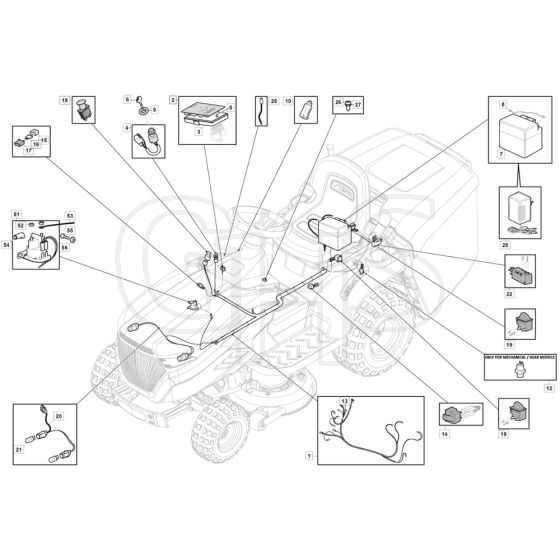 1330M  - 2020-2021 - 2T2000483/M20 - Mountfield Ride On Mower Electrics Diagram