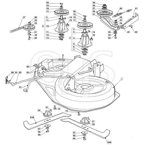 1435E - 2007 - 13-2688-12 - Mountfield Ride On Mower 92cm Deck Diagram