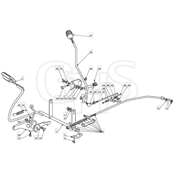 1435E - 2007 - 299954323/MO7 - Mountfield Ride On Mower Controls Diagram
