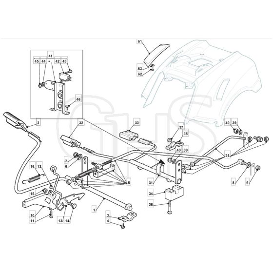 1435H - 2008 - 299964333/BM8 - Mountfield Ride On Mower Controls Diagram