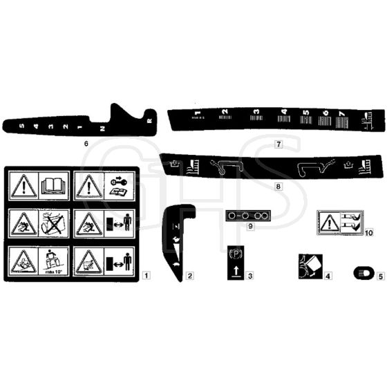 1436H - 2002 - 13-2652-12 - Mountfield Ride On Mower Labels Diagram