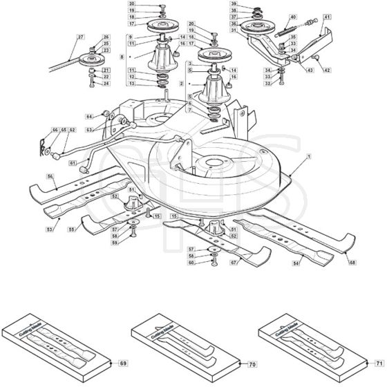 1436H - 2008 - 299964383/BM8 - Mountfield Ride On Mower 92cm Deck Diagram