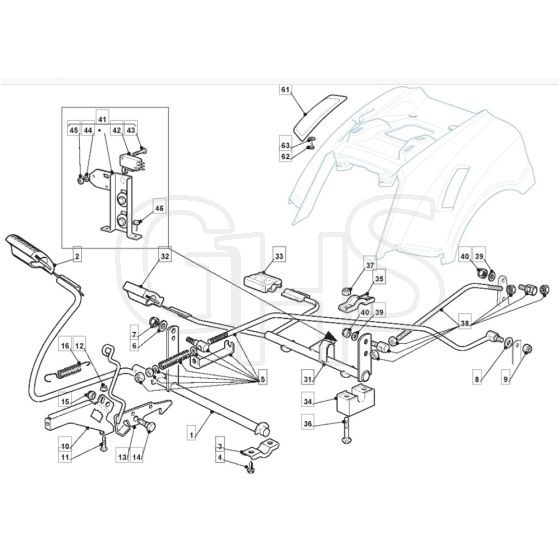 1436H - 2007 - 299964383/ME7 - Mountfield Ride On Mower Controls Diagram