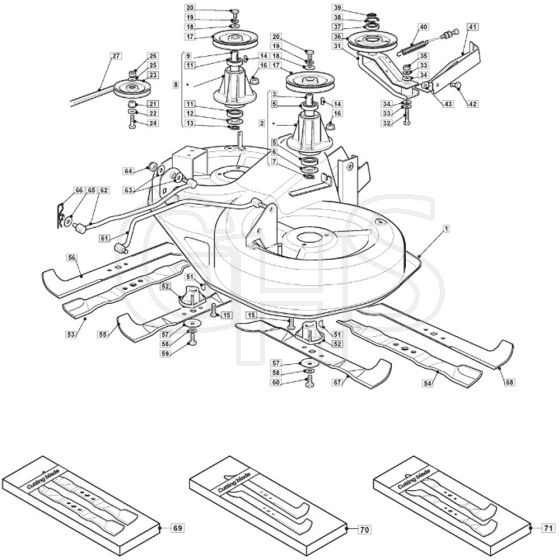 1436M - 2011-2013 - 2T0320483/M10 - Mountfield Ride On Mower 92cm Deck Diagram