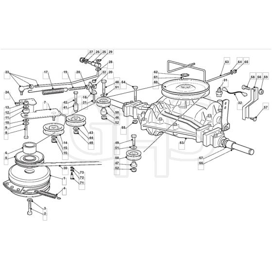 1436M - 2011-2013 - 2T0320483/M10 - Mountfield Ride On Mower Clutch Diagram