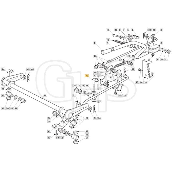 1436M - 2011-2013 - 2T0320483/M10 - Mountfield Ride On Mower Cutting plate lifting Diagram