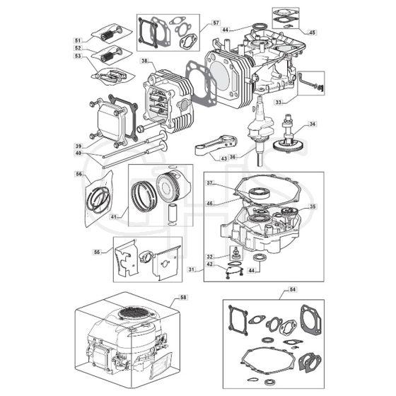 1436M - 2011-2013 - 2T0320483/M10 - Mountfield Ride On Mower Engine - ST. TRE0701 Diagram