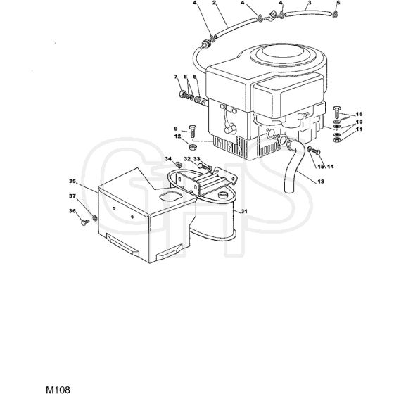 1440M - 2002 - 13-2653-12 - Mountfield Ride On Mower Engine Diagram