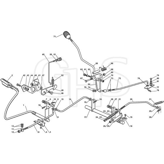 1440M - 2004-2005 - 299911333/MOU - Mountfield Ride On Mower Controls Diagram