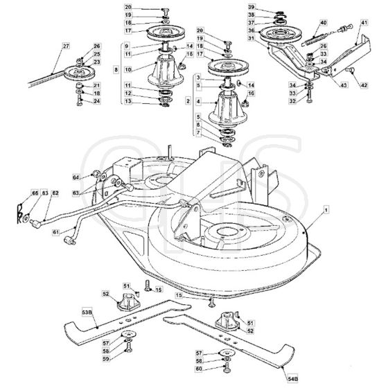 14H36H - 2007 - 13-2685-12 - Mountfield Ride On Mower 92cm Deck Diagram