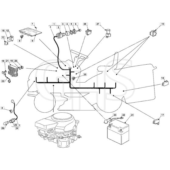 14H36H - 2007 - 13-2685-12 - Mountfield Ride On Mower Electrics Diagram