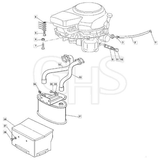 14H36H - 2007 - 13-2685-12 - Mountfield Ride On Mower Engine Diagram