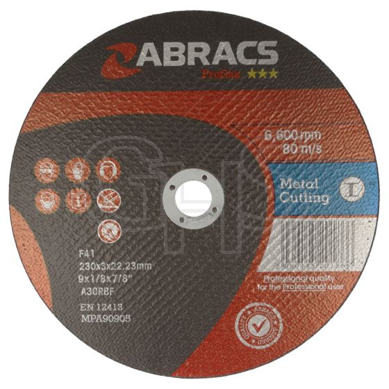 Flat Metal Cutting Discs 3mm x 230mm x 22mm, Pack of 25