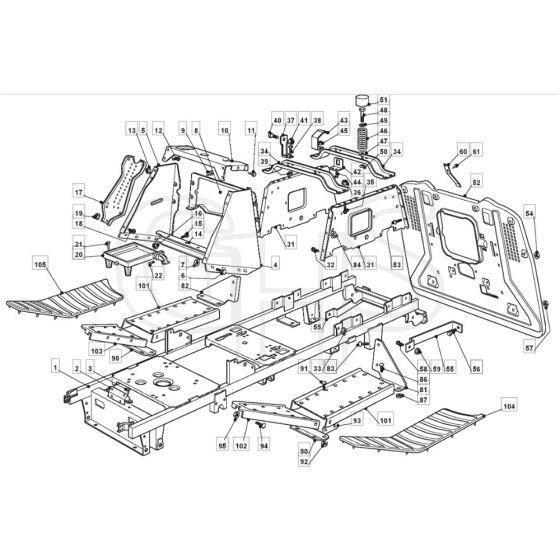 1636H - 2007 - 13-2624-12 - Mountfield Ride On Mower Chassis Diagram