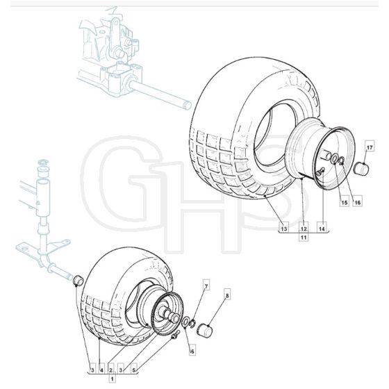 1636H - 2007 - 13-2624-12 - Mountfield Ride On Mower Wheels Diagram