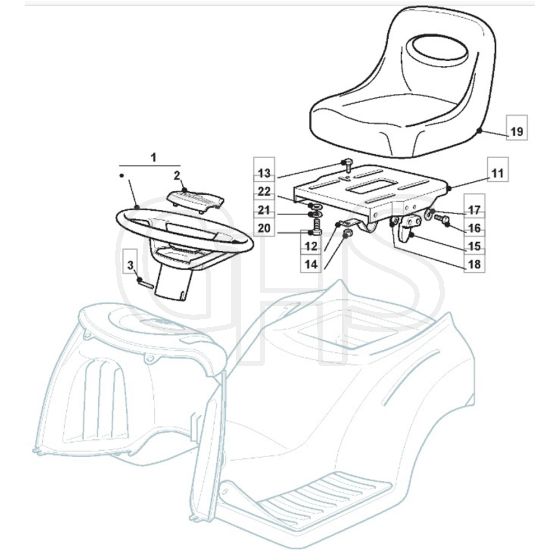 1636H - 2006 - 13-2679-11 - Mountfield Ride On Mower Seat Diagram