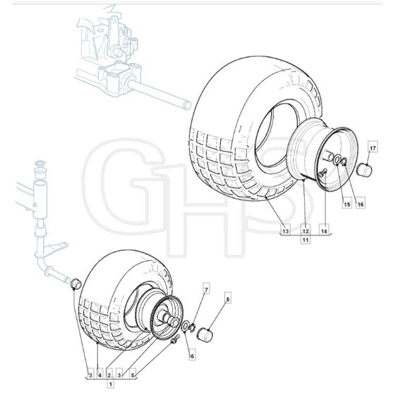 1636H - 2006 - 13-2679-11 - Mountfield Ride On Mower Wheels Diagram