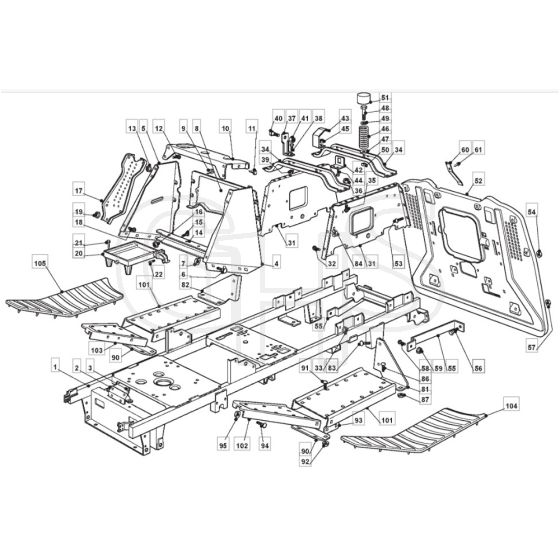1636H - 2007 - 299964683/MO7 - Mountfield Ride On Mower Chassis Diagram