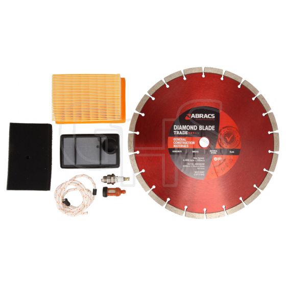 Stihl TS400 Service Kit (Air Filter, Fuel Filter, Rope, Spark Plug, 12" Blade)