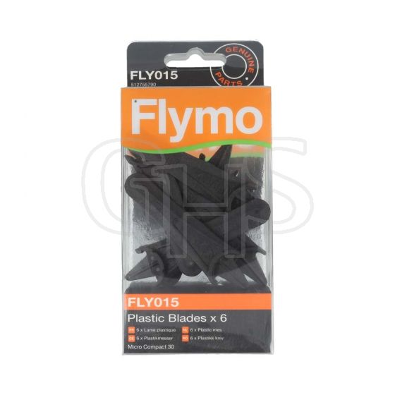 Flymo Micro Compact 30 Plastic Blades, Pack of 6