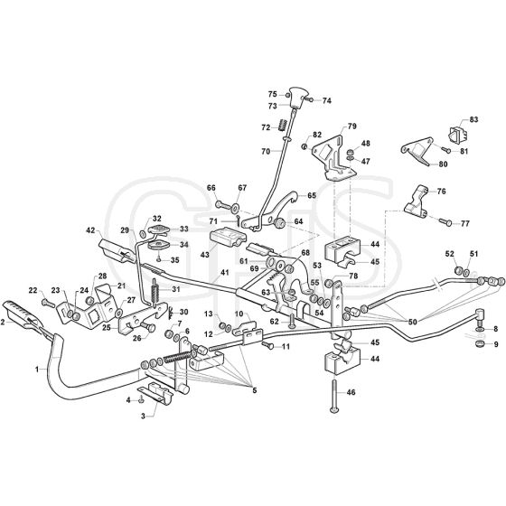 2448H-SD Twin - 2019-2020 - 2T1945283/M17 - Mountfield Ride On Mower Brake and Gearbox Controls Diagram