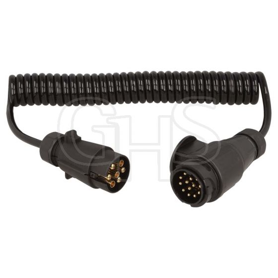 Universal Curly Trailer Extension Cable Adaptor (7 Pin To 13 Pin)