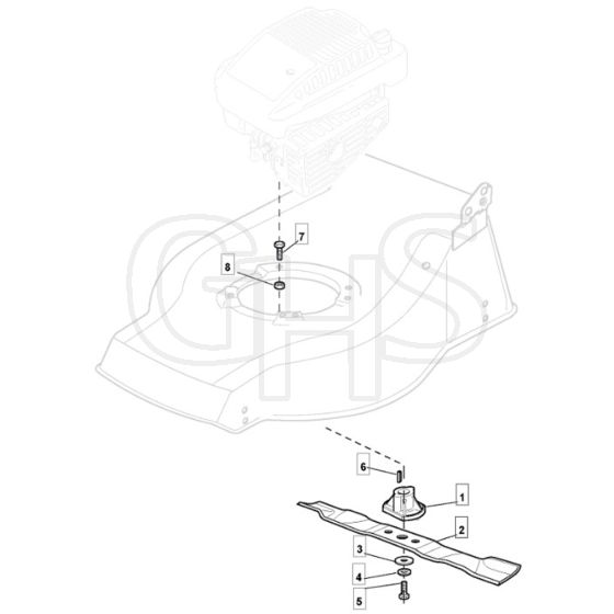 430 HP - 2008 - 294434043/CAI - Mountfield Rotary Mower Blade Diagram