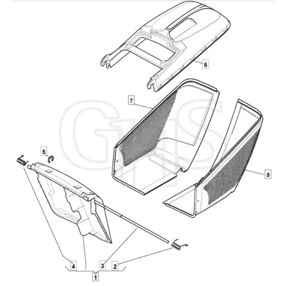 430 HP - 2008 - 294434043/CAI - Mountfield Rotary Mower Grass Bag Diagram