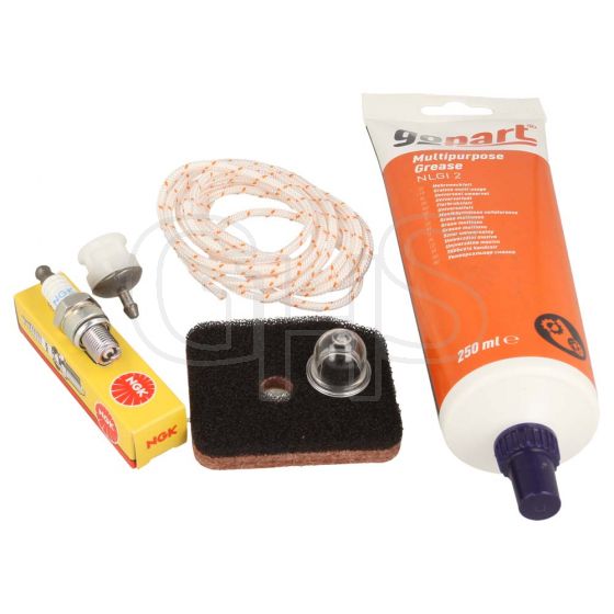 Stihl HS81, HS82, HS86, HS87 Service Kit (Air, Fuel Filter, Plug, Bulb, Rope & Grease)
