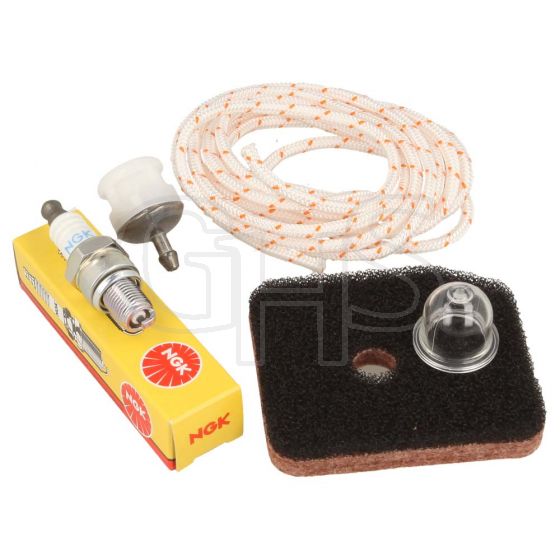 Stihl HS81, HS82, HS86, HS87 Service Kit (Air, Fuel Filter, Plug, Bulb, & Starter Rope)