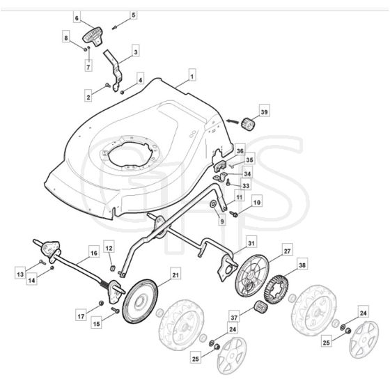 460 PD - 2010 - 299482223/M10 - Mountfield Rotary Mower Deck Diagram