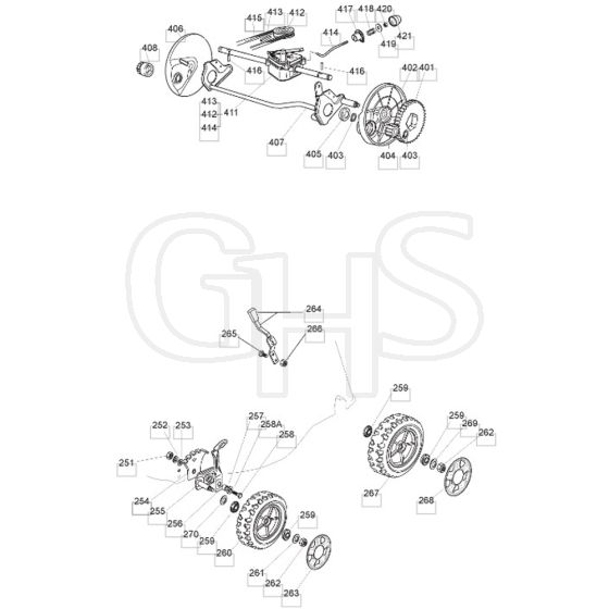 460 PD/ES - 2006-2007 - 294485923/MO6 - Mountfield Rotary Mower Wheels Diagram