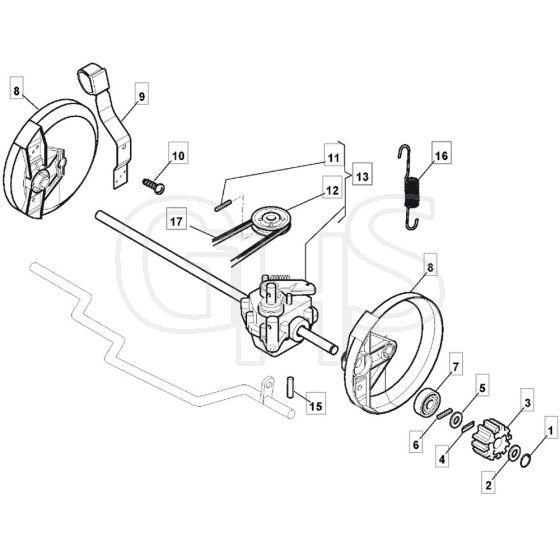 464 TR-B - 2017-2019 - 299274628/AMZ - Mountfield Rotary Mower Transmission Diagram