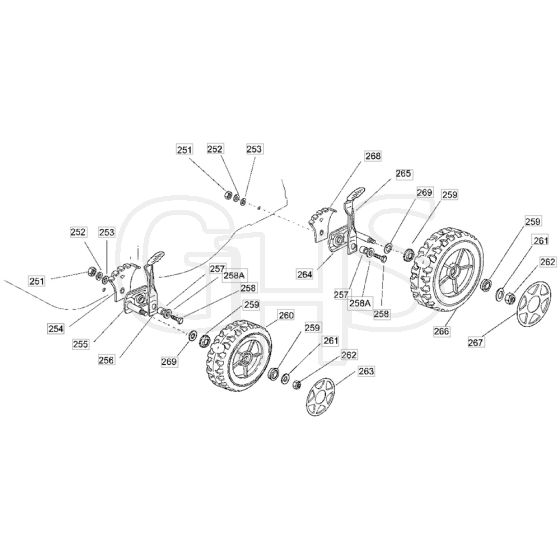 46 HP - 2006 - 23-3534-75 - Mountfield Rotary Mower Wheels Diagram