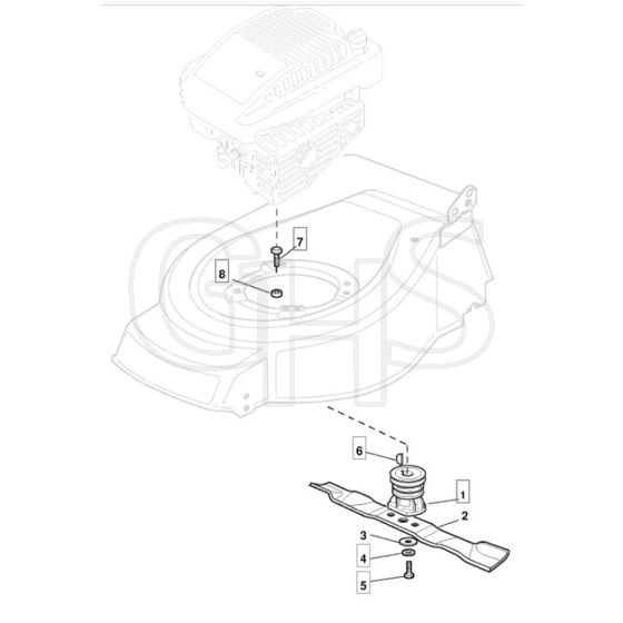 4810 R PD - 2008 - 294487043/MO8 - Mountfield Rotary Mower Blade Diagram