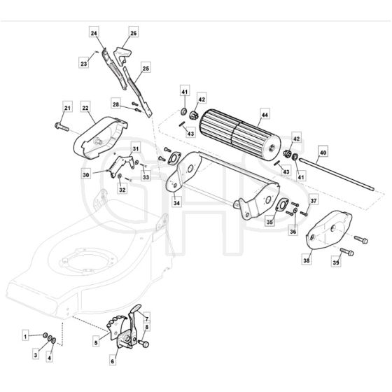 4810 R PD - 2008 - 294487043/MO8 - Mountfield Rotary Mower Roller Assembly Diagram