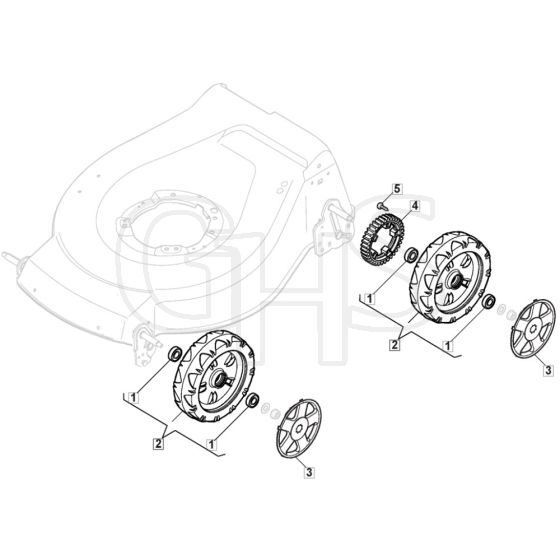 4830 HP - 2021-2022 - 299482238/MTF - Mountfield Rotary Mower Wheels Diagram