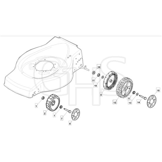 5020 PD - 2009 - 299275323/M33 - Mountfield Rotary Mower Wheels Diagram