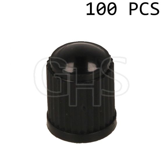 Plastic Black Tyre Valve Caps, Pack of 100