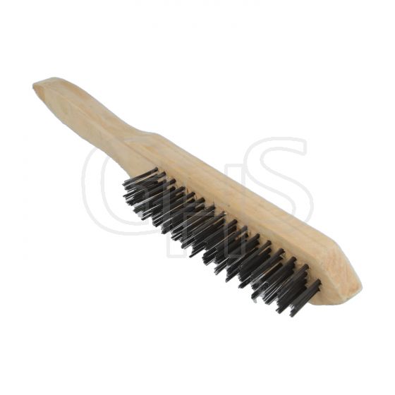 4 Row Steel Wire Brush With Wooden Handle.