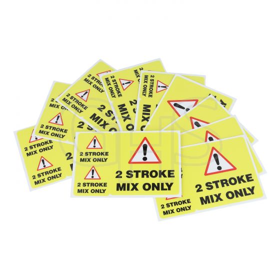 2 Stroke Fuel Mix Warning Vinyl Label, Pack of 30