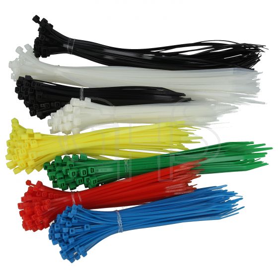 Assorted 4.8mm Cable Tie Set, Pack of 500