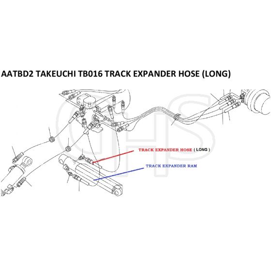 Takeuchi TB016 Track Expander Hose Long