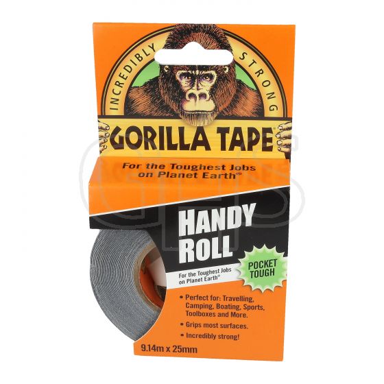 Genuine Gorilla Tape Black Roll, 9 Metres x 25mm