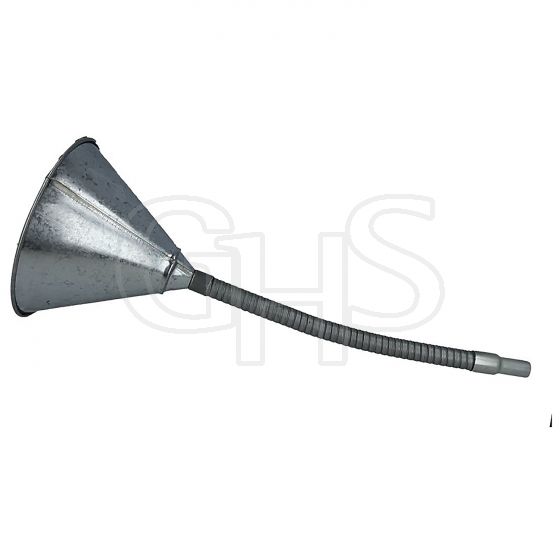 Galvanised Steel Funnel With Mesh Filter & 240mm Flexible Shaft