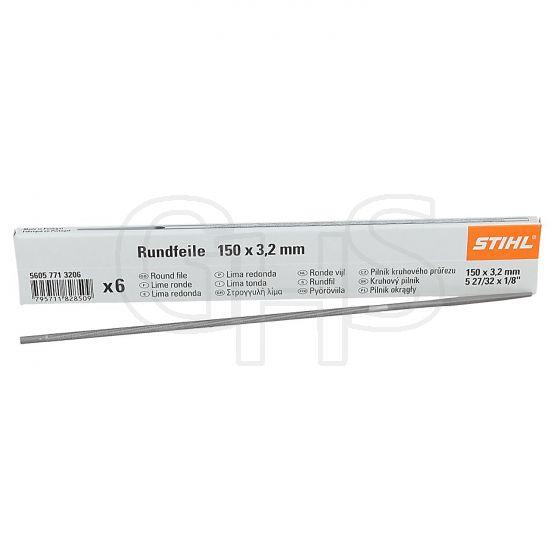 Genuine Stihl 27/32" (3.2mm) Chainsaw Chain File, Pack of 6