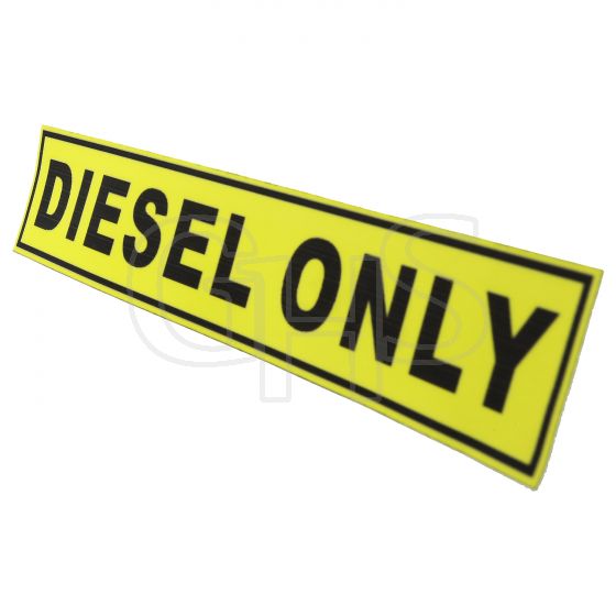 Diesel Only Warning Label 31mm x 156mm