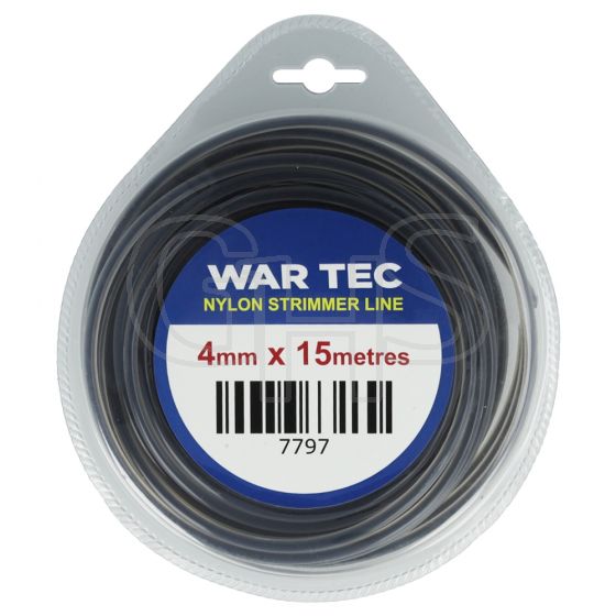 WAR TEC 4.0mm x 15m Strimmer Line (Round)