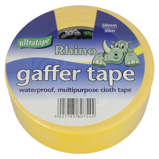 Genuine Rhino Gaffer Tape, 50m x 50mm (Yellow )