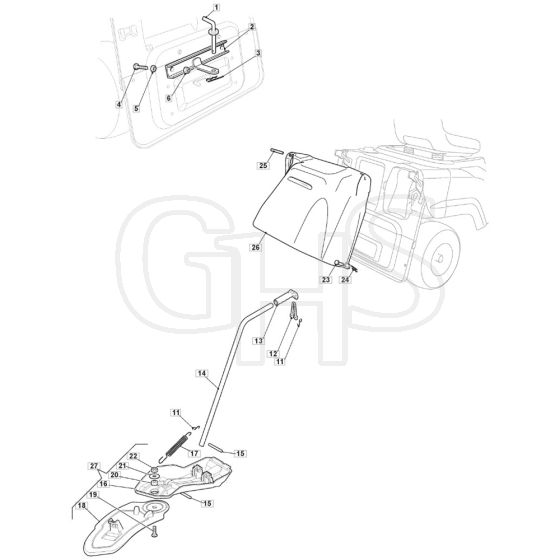 827M - 2023 - 2T0090283/M23 - Mountfield Ride On Mower Options Diagram